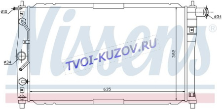 РАДИАТОР 635x382 1.3/1.5/1.6/1.8 M +/-A/C  - для DAEWOO LANOS, CHEVROLET LANOS