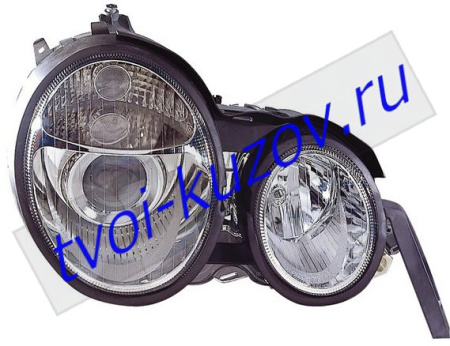 W210 ФАРА лев. и прав. (КОМПЛЕКТ) ПОД КОРРЕКТОР ТЮНИНГОВАН. ДИЗАЙН (Е КЛАСС 2003) линзованная