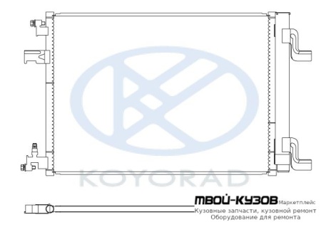 CRUZE {ORLANDO 10-/ASTRA 09- } КОНДЕНСАТОР КОНДИЦИОНЕРА (KOYO) для Opel ASTRA J (2009-), Chevrolet CRUZE (2009-)