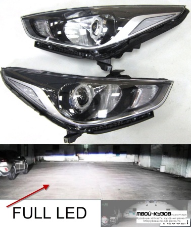 ФАРА ЛЕВАЯ + ПРАВАЯ (КОМПЛЕКТ) ТЮНИНГ ЛИНЗОВАННАЯ С СВЕТОДИОДН. МОДУЛЕМ БЛИЖН СВЕТА И ДАЛЬН СВЕТА С СВЕТЯЩИЙСЯ ОБОДК ДИОД УКАЗАТЕЛЬ ПОВОРОТА для Hyundai SOLARIS (2017-)