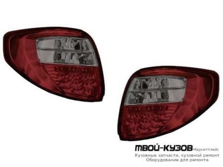 ФОНАРЬ ЗАДНИЙ ВНЕШНИЙ ЛЕВАЯ + ПРАВАЯ (КОМПЛЕКТ) (5 дв) ТЮНИНГ ДИОД (JUNYAN) ТОНИР КРАСНЫЙ-XРОМ для Suzuki SX-4 (2006-)