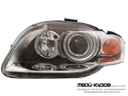 ФАРА ЛЕВАЯ СТОРОНА (КСЕНОН) ЛИНЗОВАННАЯ С КОРРЕКТОР (DEPO) для Audi A4 (2005-2007)