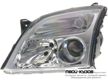 ФАРА ЛЕВАЯ СТОРОНА (КСЕНОН) ПОД КОРРЕКТОР ВНУТРИ (DEPO) ХРОМ для Opel VECTRA С (04.2002-) SIGNUM (2003-)