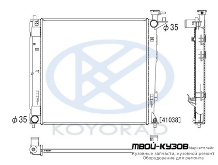 РАДИАТОР ОХЛАЖДЕНИЯ (дизель) 2 MT (KOYO) для Hyundai IX35 (2010-), KIA SPORTAGE (2010-2016)