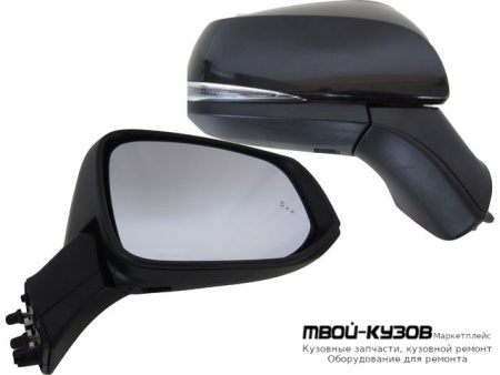 ЗЕРКАЛО ПРАВАЯ СТОРОНА ЭЛЕКТР С ПОДОГРЕВОМ , УКАЗАТЕЛЬ ПОВОРОТА , ПОДСВЕТ , СИГНАЛ СЛЕПЫХ ЗОН , АВТОСКЛАДЫВ (CONVEX) (ТАЙВАНЬ) для Toyota RAV4 (2019-)