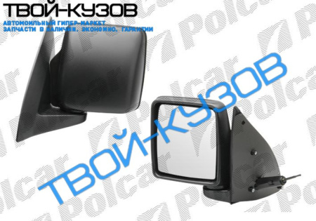 COMBO 02- ЗЕРКАЛО R МЕХ.,ЧЁРНОЕ,ВЫПУКЛ., ХРОМ