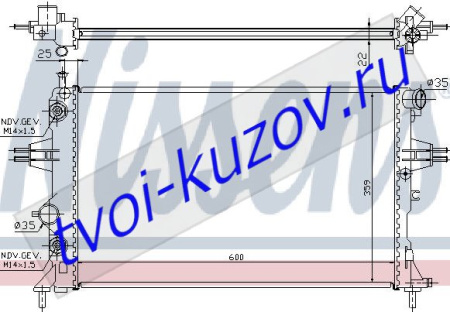 ASTRA ( и ZAFIRA) РАДИАТОР ОХЛАЖДЕН (NISSENS) (NRF) (GERI) (см.каталог)