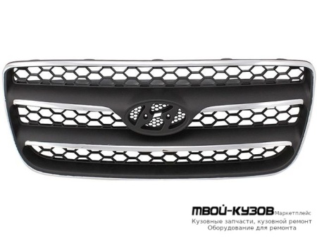 РЕШЕТКА РАДИАТОРА ХРОМ-ЧЁРНЫЙ (ТАЙВАНЬ) для Hyundai SANTA FE (2006-2011)