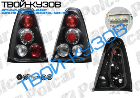 LOGAN 04-ФОНАРИ КОМПЛЕКТ ТЮНИНГ СВЕТОДИОДНЫЕ ЧЕРНЫЕ