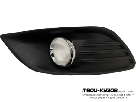 РЕШЕТКА БАМПЕРА ПЕРЕДНИЙ ЛЕВАЯ СТОРОНА С ОТВЕРСТИЯМИ ПОД ПРОТИВОТУМАННЫЕ ФАРЫ С ХРОМ МОЛДИНГ (КИТАЙ) для Ford FOCUS (2008-2010)