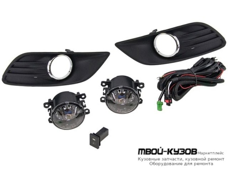 ФАРА ПРОТИВОТУМАННАЯ ЛЕВАЯ + ПРАВАЯ (КОМПЛЕКТ) С ПРОВОДК , РЕШЕТК БАМПЕРА ХРОМ для Ford FOCUS (2008-2010)