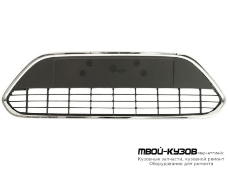 РЕШЕТКА БАМПЕРА ПЕРЕДНИЙ ЧЁРНЫЙ С ХРОМ МОЛДИНГ (ТАЙВАНЬ) для Ford FOCUS (2008-2010)