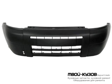 БАМПЕР ПЕРЕДНИЙ БЕЗ ОТВЕРСТИЙ ПОД ПРОТИВОТУМАННЫЕ ФАРЫ ЧЁРНЫЙ (ТАЙВАНЬ) для Citroen BERLINGO / PEUGEOT PARTNER (01.2003-)