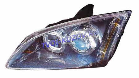 ФАРЫ (левая и правая стороны) под корретор ТЮНИНГ с 2 свет обод черные  - для FORD FOCUS