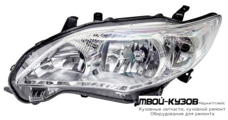 ФАРА ЛЕВАЯ СТОРОНА +/- ПОД КОРРЕКТОР (DEPO) для Toyota COROLLA E150 (2006-) СЕДАН