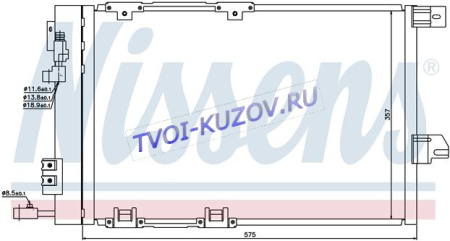 РАДИАТОР КОНДИЦИОНЕРА 1.2i/1.4i/1.6i/1.8i(+ZAFIRA)  - для OPEL ASTRA