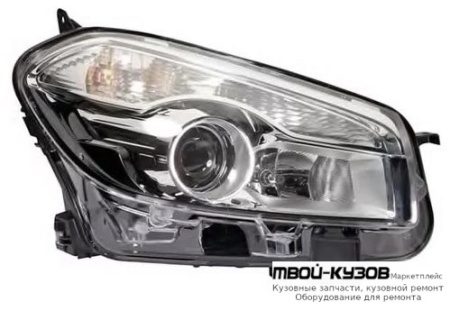 ФАРА ПРАВАЯ СТОРОНА ЛИНЗОВАННАЯ ПОД КОРРЕКТОР (КСЕНОН) (DEPO) для Nissan QASHQAI (2007-)