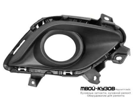 РЕШЕТКА БАМПЕРА ПЕРЕДНИЙ ПРАВАЯ СТОРОНА С ОТВЕРСТИЯМИ ПОД ПРОТИВОТУМАННЫЕ ФАРЫ (КИТАЙ) для Mazda 3 (2013-)