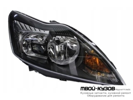 ФАРА ПРАВАЯ СТОРОНА С КОРРЕКТОР ВНУТРИ (TYC) ЧЁРНЫЙ-ХРОМ для Ford FOCUS (2008-2010)