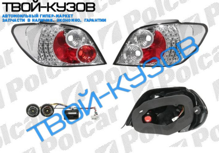 307 01-08 ФОНАРИ ЗАДНИЕ СВЕТОДИОДНЫЕ ПРОЗРАЧНЫЕ ХРОМ