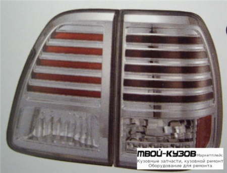 ФОНАРЬ ЗАДНИЙ ВНЕШНИЙ+ВНУТР ЛЕВАЯ + ПРАВАЯ (КОМПЛЕКТ) ТЮНИНГ С ДИОД ПРОЗРАЧНЫЙ (SONAR) ВНУТРИ ХРОМ для Toyota LANDCRUISER 100 (1998-)