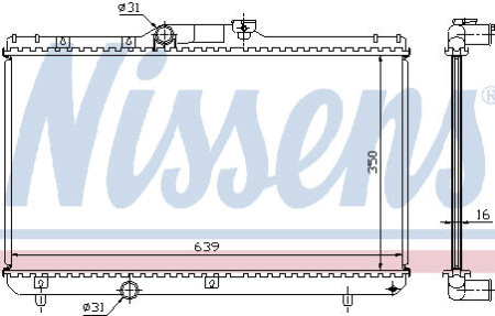 COROLLA (ДЛИНА 640мм) РАДИАТОР ОХЛАЖДЕН MT 1.3 1.5 1.6 1.8 (1 ряд)