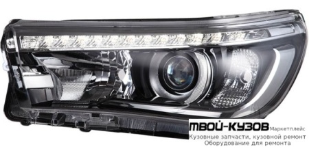 ФАРА ЛЕВАЯ СТОРОНА ЛИНЗОВАННАЯ , П/ КОРРЕКТОР , ДИОД , ВНУТРИ ЧЁРНЫЙ (DEPO) для Toyota HILUX (2015-)