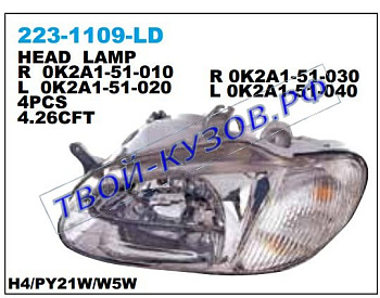 sephia фара правая 223-1109R-LD